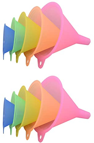 Rainbow Kitchen Funnels for Filling Bottles or Containers, Small Funnel Sets, 1 Set - 5 Cooking Funnels for Transferring Liquid, Fluid and Dry Ingredients(2 Sets)