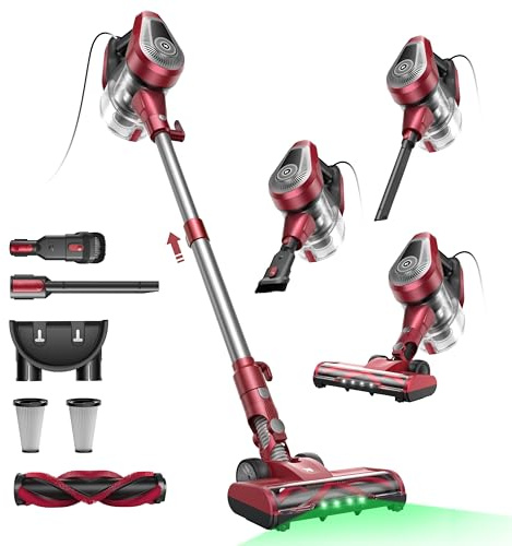 Vexilar C8 Aspiradora con Cable Potente Succión 60KPa/600W,Aspiradora con 7 Metros de Cable,Aspirador Vertical 3-en-1, 1,5L Depósito de Polvo,Aspirador para Pelo de Mascota/Alfombras/Suelos/Coche