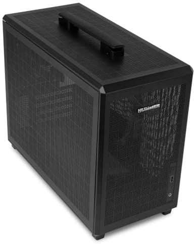 NOX Xtreme Products Hummer Refresh - Mini Torre Micro ATX/ITX transportable, diseño Rejilla Completa, Ventilador PWM 120mm Incluido, Espacio para 5 Ventiladores, USB-C y 3.0, Color Negro