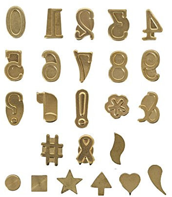 Walnut Hollow Metall Hot Stamps Zahlen und Symbol Set 24 kg