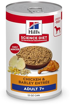 Hill's Science Diet Adult 7+ Wet Dog Food, Chicken & Barley, 13 oz. Cans, 12-Pack