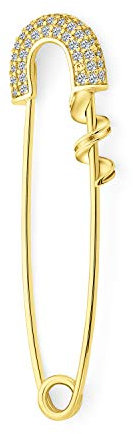 Epingle Nourrice Symbole De Soutien Pour Les Personnes Déplacées Accentuation De Zircon Cubique Charms En Argent Sterling Plaqué 14K Or Jaune