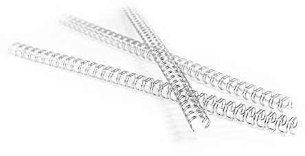 Pavo - Spirale per rilegatura metallo, formato A4, 6.4 mm, divisione 3:1, 100 pezzi, 1-35 fogli, argento