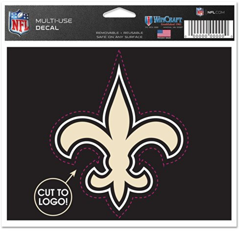 NFL New Orleans Saints 41577014 Multi Aufkleber, 11,4 x 14,6 cm schwarz