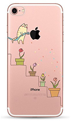 Kreativ Hülle für iPhone 5S iPhone 5 iPhone SE, CrazyLemon Transparent Klar Weich TPU Silikon Handyhülle Durchsichtig Niedlich Blumen Gießen Muster Schutzhülle für iPhone 5 / 5S iPhone SE - Pattern 12