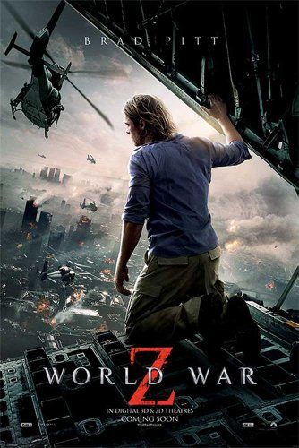 empireposter World War Z - One Sheet Brad Pitt Marc Forster Thriller Horror Film Poster Druck - Grösse 61x91,5 cm + 2 St Posterleisten Alu 63 cm
