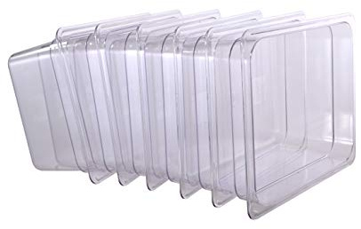 Hakka 1/2 Size Polycarbonate Food Pans,6Deep Clear Steel Steam Table Pans Commercial Gastronorm Catering Food Containers for Restaurant, Hotel, Buffet,Party - Pack of 6