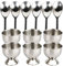 Juego de hueveras de acero inoxidable para huevos duros y hervidos con 6 soportes para hueveras, 6 cucharas de huevo