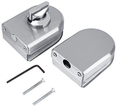 Cerradura Puerta de Vidrio de 10~12 mm, Acero Inoxidable Puerta de Vidrio Cerradura de Seguridad con Llaves para el hogar Hotel baño