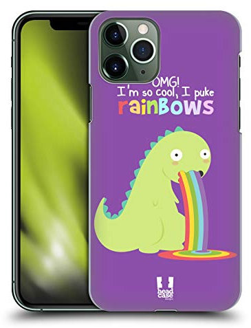 Head Case Designs Dinosaur Rainbow Puke Hard Back Case Compatible With Apple iPhone 11 Pro
