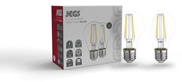 Jegs 2 X 7W LED Equiv 60W Filament Light Bulbs 2700K Warm White 240V ES/E27 800 Lumen LED E27 Edison Screw Bulb with Energy Class A++