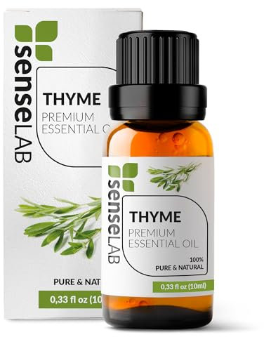 SenseLAB Aceite Esencial de Tomillo - Aceite de Tomillo Natural 100% Puro de Grado Terapéutico para Difusor de Aromaterapia y Humidificador - Aceite para el Cuidado del Cabello y la Piel (10 ml)