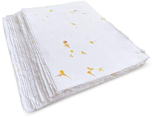 Papel en Blanco Antiguo Hecho a Mano, Tamaño A4, Paquete de 50 Hojas, Papel de Hoja Suelta de Acuarela Mixta para Escritores, Invitaciones, Manualidades, Papel Reciclado Grueso de 130 g/m², 21x30cm