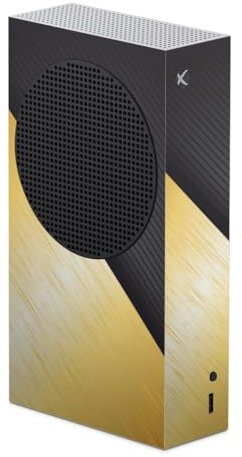 DeinDesign Skin kompatibel mit Microsoft Xbox Series S Folie Sticker schwarz Metallic Look Gold