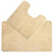 Allure Luxury Two Piece Bath & Toilet Mat Set, Non-Slip, Deep Pile Soft & Absorbent Microfibre, Quick Dry, Easy Care (Beige)