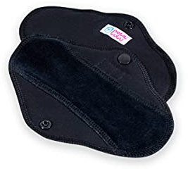 Petit Lulu 3er Pack Wiederverwendbare Menstruationsbinden (Slim) | Waschbare Slipeinlagen | Stoffbinden (Größe: Slip, Standard, Ultra) | Made in Europe (Schwarz, SLIP (Slim) 3 Stk)