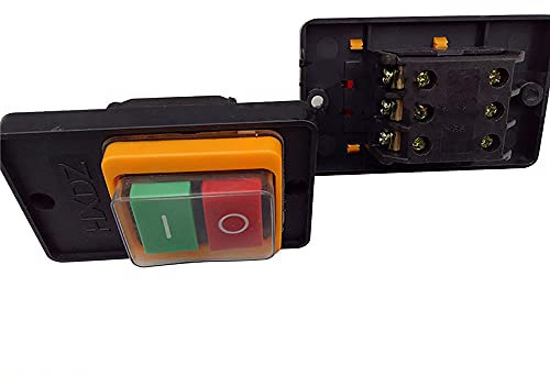 MQEIANG Universal Waterproof Button Switch KQ1-3 10A Push Button Switch for Cutting Machine Bench Drill Meat Grinder Egg Beater Part Replacement parts