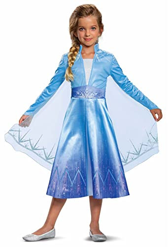 Disguise Disfraz Elsa Frozen Niña, Vestido Oficial Disney, Disfraces para Carnaval y Halloween, 4-6 años