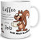 TRIOSK Tasse Eichhörnchen mit Spruch lustig Kaffee redet nicht Geschenk für Arbeit Büro Kaffeeliebhaber Frauen Freundin Männer Kollegen Weiß, Keramik 300ml