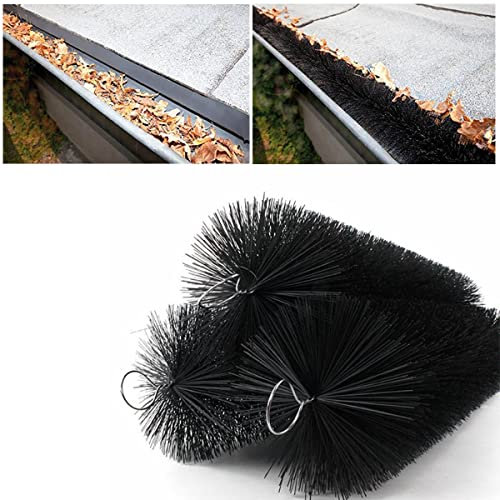 Roof Gutter Anti Blocking Brush to Prevent Fallen Leaves from Clogging The Gutter, Easy to Clean and Reused Multiple Times, Tiameter 12cm, Length 5m