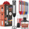 Set frullatore ad immersione multiuso, frullatore a mano con potente motore in rame da 800 W, ad alta velocità, modalità turbo, frullatore a mano 3 in 1, lame in acciaio inox, frusta, bicchiere