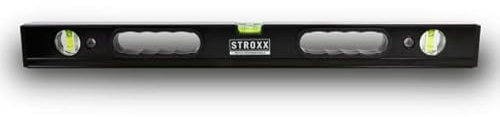 STROXX® Profi Wasserwaage |100cm| mit 2 Handgriffen und 3 Libellen | aus hochwertigem Aluminium | Profilwände verstärkt mit Außenrippen | Hohe Stoß- und Verformungsfestigkeit | Made in Europe