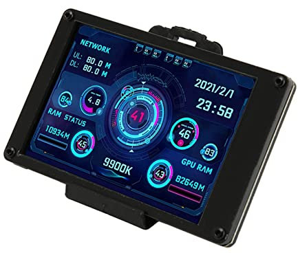 Mini Schermo USB IPS da 3,5 Pollici, Schermo di Visualizzazione della Temperatura del PC AIDA64, Monitor dei Dati della Temperatura della CPU GPU RAM, Display del Pannello del