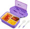 BIBURY Lunch Box, Leakproof Bento Box for Kids Adults, Food Container with 3 Compartments and Cutlery Set, BPA Free, Microwave and Dishwasher Safe Meal Prep Containers - Purple