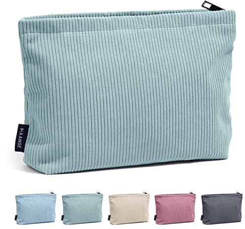 Kleine Kosmetiktasche für Frauen MAANGE Kleine Make up Tasche Tragbare Schminktasche Cord Vielseitige Reise Make up Tasche Zipper Pouch für Geldbörse (Grün)