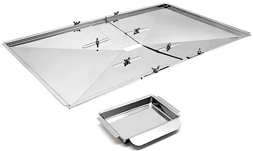 Adviace Grill Drip Pans Replacement, 27 - 30 Adjustable Grease Tray witn Catch Pan for Nexgrill, Dyna-Glo, Kenmore, BHG Grill, Backyard Grill, Expert and Uniflame, Stainless Steel Drip Tray Pans.