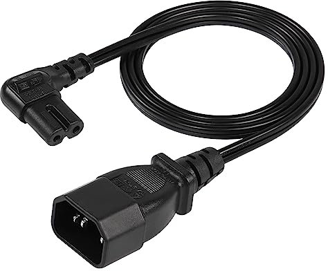 CERRXIAN 10 m 18 AWG IEC 320 C14 auf C7 AC-Adapterkabel, IEC 320 C14 Stecker auf C7 Winkelbuchse, Netzkabel, 10 A/250 V Standard-AC-Netzkabel für LED-Fernseher, Kamera, Drucker usw