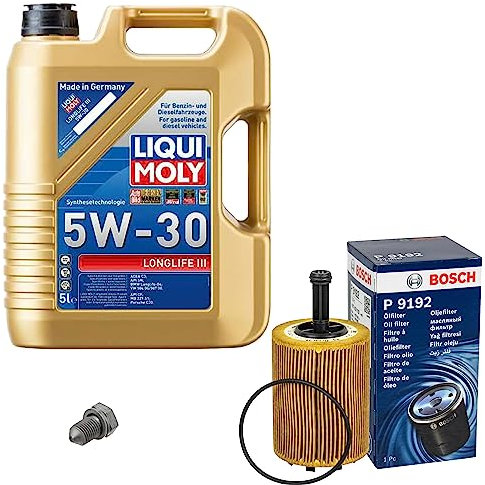 Inspektionspaket Wartungspaket Filterset mit 5 L Motoröl Longlife 3 5W-30, Ölfilter, Verschlussschraube