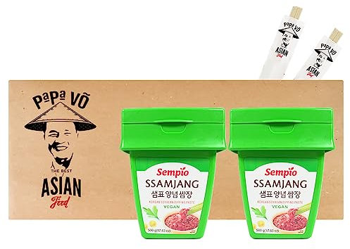 2er Pack (2x500g) Sempio Ssamjang Sojabohnenpaste zum Dippen + 2 Papa Vo Chopsticks