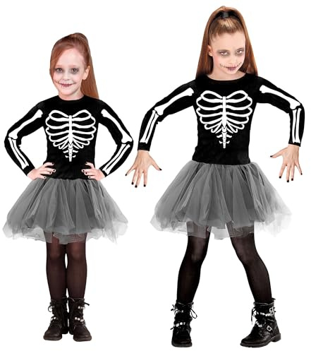 W WIDMANN MILANO Party Fashion - Costume enfant danseuse squelette, faucheuse, déguisement Halloween