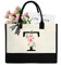 sundee Personalisierte Strandtasche aus Segeltuch mit Innentasche mit Reißverschluss, monogrammierte Geschenktasche für Hochzeit, Geburtstag, Urlaub, Schwarzer Buchstabe T, One Size