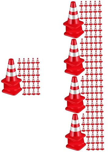Toddmomy 150 STK Verkehrsdreieck Straßenbaukegel Verkehrsschilder Aus Kunststoff Straßensperren Für Sandtisch Verkehrskegel-Ornamente Leitkegel Und Schilder Miniatur Plastik Kind Parkkegel