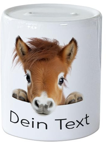 GRAZDesign Spardose Baby Esel mit Name personalisiert, Geldgeschenk für Mädchen und Jungen aus Keramik (Esel, Einheitsgröße)