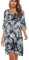 BDTECAOR Damen Vintage Ethnic Style Gedruckt V-Ausschnitt Böhmischen Tunika Kleid Tie dye L