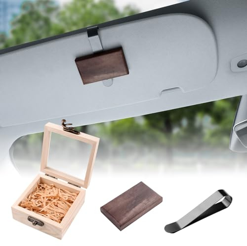 FDAIUN Auto-Diffusor für ätherische Öle,Auto Aromatherapie Diffusor Sonnenblende Holz-Diffusor für ätherische Öle Auto Lufterfrischer (Geschenkpackung)