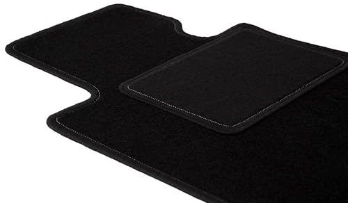 Velours-Fahrermatte passend für SEAT e-Mii 2019-, Schwarz, LUX, passgenau | passend für Schrägheck; Velours-Teppich (Polypropylen), ca. 6,5 mm; rutschfest, runde Befestigungen (Typ AV2)