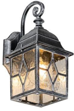 Qazqa rústico Romántico farol de pared exterior plata antigua - Londres Aluminio/Vidrio Cuadrada/Cubo Adecuado para LED Max. 1 x 60 Watt
