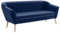 MEBLINI Mini Sofa 3-Sitzer für Wohnzimmer - Mini Lounge für DREI Personen - Küchensofa - Sofa Klein - KAIA - 3 - Blau Samt
