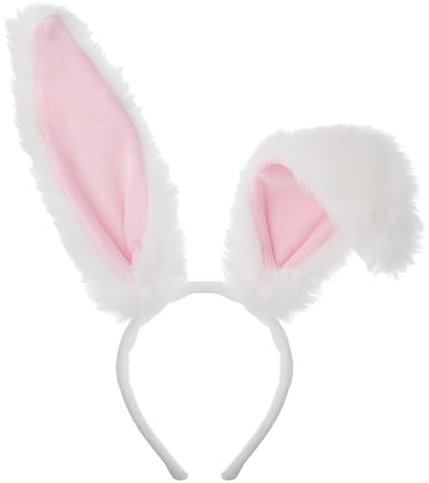 Gjinxi Halloween Haarbänder Niedlich Plüsch Hase Ohren Haarschmuck Hasenohren Stirnband Verkleidung Zubehör Haarstyling Deko Flauschig Kopfschmuck für Ostern/Party/Hochzeit Cosplay