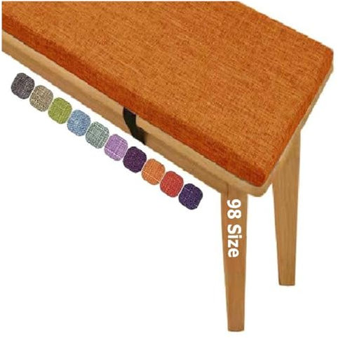Miecoae 5cm Dick Sitzkissen Bank, Outdoor bankauflage, Schaumstoff Polster Sitzauflage Bank, Sitzpolster Outdoor Mit Abnehmbarem Bezug, Sitzkissen für Bank, Rutschfestes Bankkissen(Orange T-5cm,90x30