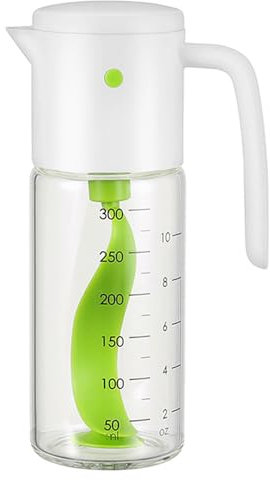 ACETCHS Bouteille mélangeur de vinaigrette en verre de 300 ml - Anti-fuite - Bouteille en verre borosilicate - Distributeur de vinaigrette