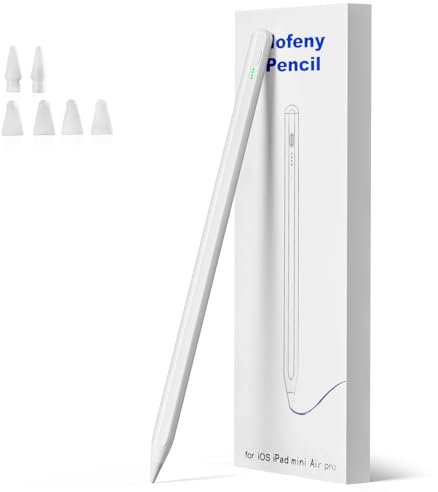 Hofeny Magnetischer Stylus Stift pencil für Apple iPad (ab2018), Magnetisch Pen Pencil Pro mit USB C Schnellladung, Neigungsempfindlichkeit, Kompatibel mit iPad 6/7/8/9/10, Ipad Mini 5/6,Air 3/4/5