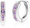 Silber 925 Creolen Kleine, ASH'S CHOICE Silber 925 Ohrringe Creolen mit Zirkonia Strass Rosa Stein Ohrring Glitzer Creole Kleine Mini Schlafen Knorpel Kreolen Huggie Creole Ohrringe Damen