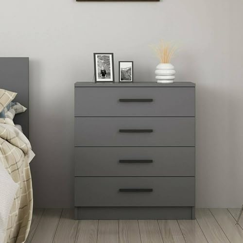 Dmora Kommode Elgafar 70x79x42h cm Grau 4 Schubladen