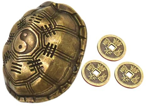 QUMIIRITY 1 Set Glücksbringer Schildkrötenpanzer Aus Feng Shui Dekoration Divinationsspiel Für Zuhause Glücksmünzen Und Mystik Desktop Deko Für Freunde Und Familie