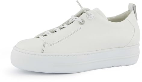 Paul Green Damen Pauls, Frauen Low-Top Sneaker,schnürschuhe,schnürer,Plateausohle,Halbschuhe,straßenschuhe,Strassenschuhe,Weiß (White/Silber),39 EU / 6 UK